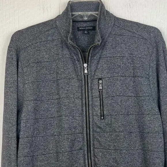 Banana republic lightweight jacket men’s XL full zip sweatshirt type mock collar - Picture 2 of 5